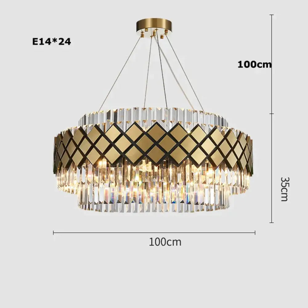 Neva 2 - Designer Alloy and Crystal LED Chandelier For Dinning Room Living room Dia100cm Chandelier