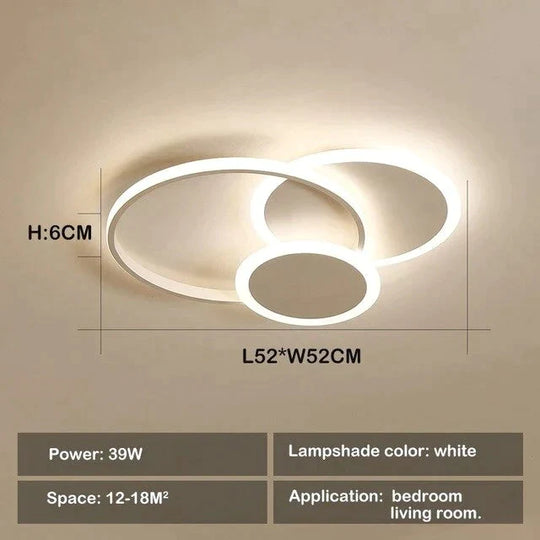 New Led Ceiling Lights Living Room Bedroom Round Square Lighting Fixtures Dimmable Modern Dome Lamps