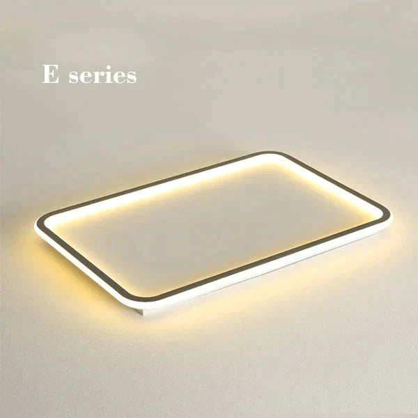 New Modern Black White Ultra-Thin Led Ceiling Light Rectangular Round Bedroom Lamp Living Room E