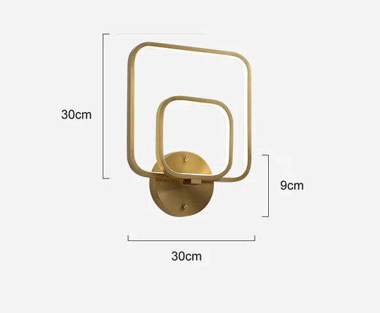 Nouvelle applique murale en cuivre carré simple et moderne