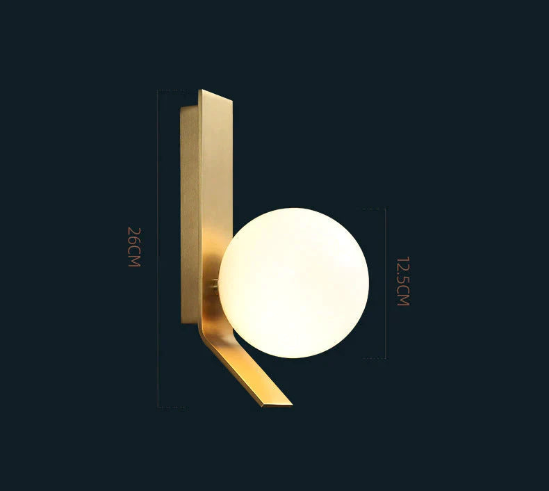 Nouvelle applique murale en cuivre boule de luxe nordique