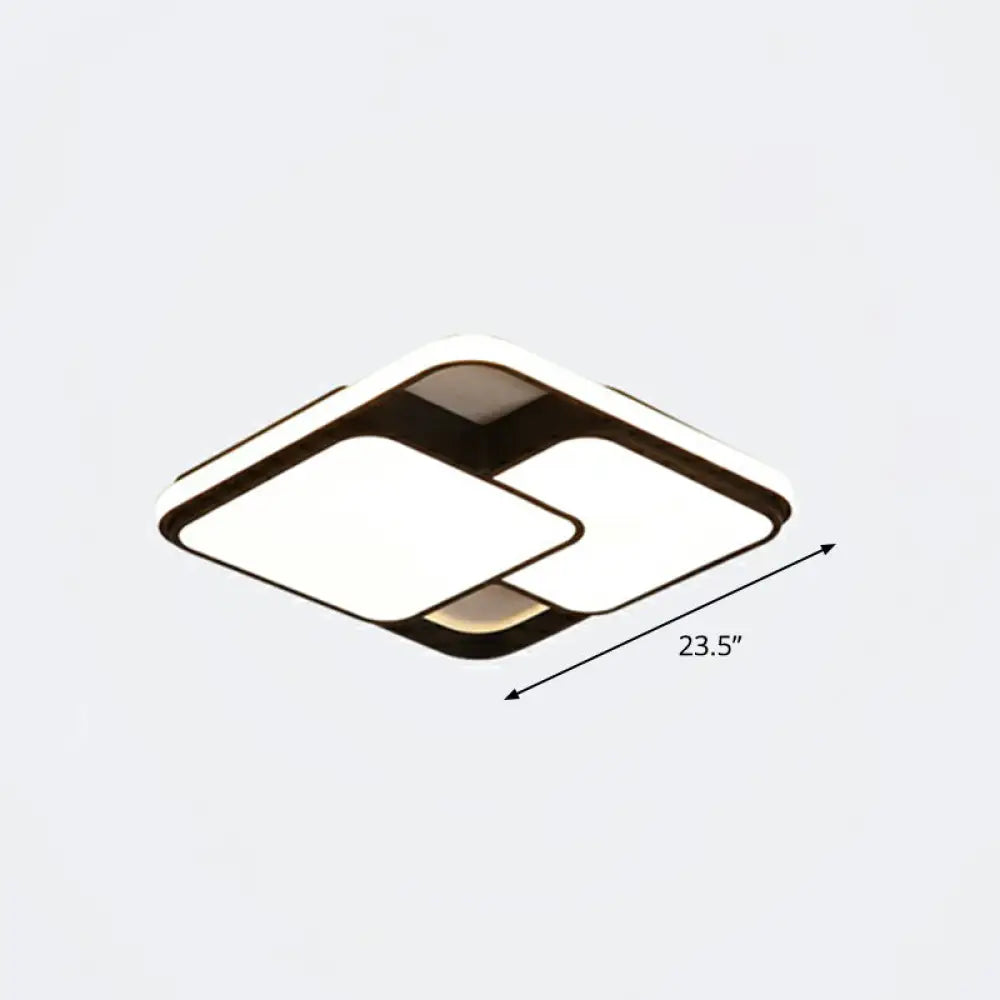 Nordic Acrylic Led Flush - Mount Ceiling Light For Bedrooms - Overlapping Style Black / 23.5’ Warm