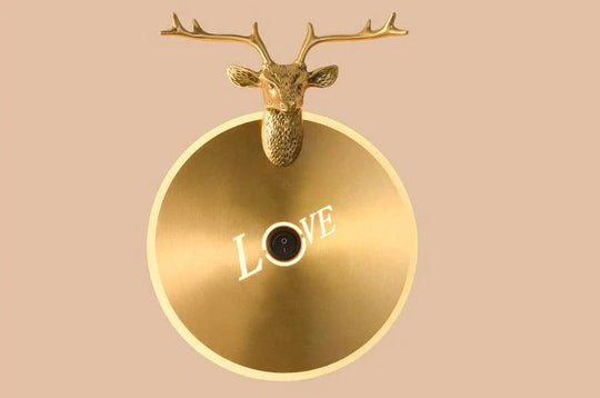 Lampe murale en cuivre de salon de chambre à coucher Nordic Antlers