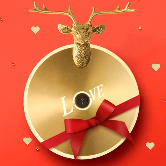 Lampe murale en cuivre de salon de chambre à coucher Nordic Antlers