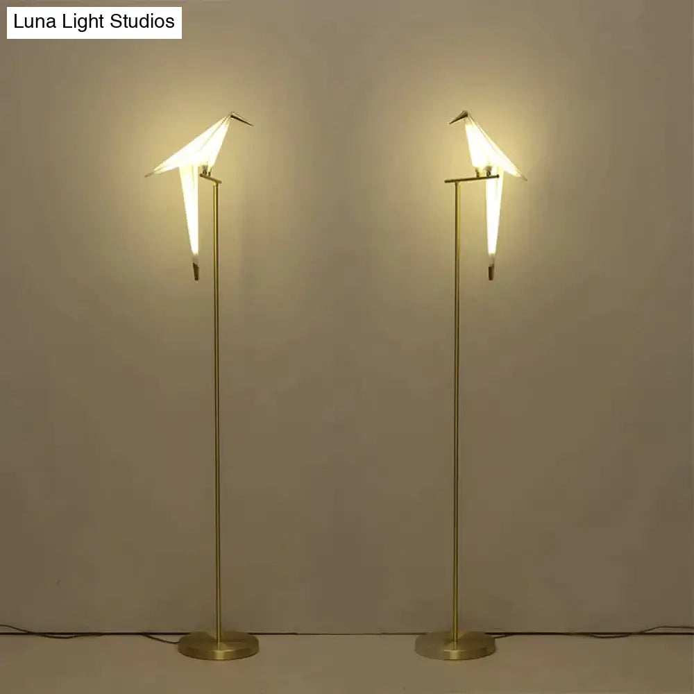 Nordic Bird Floor Lamp Creative Acrylic Thousand Paper Cranes Lamps For Living Room Bedroom Home