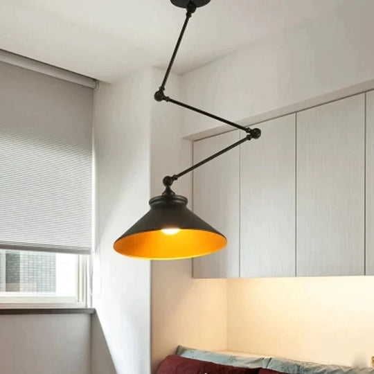 Nordic Diy Personality Pendant Lights Folding Iron Lamp Hanging Bedroom Study Bar Restaurant