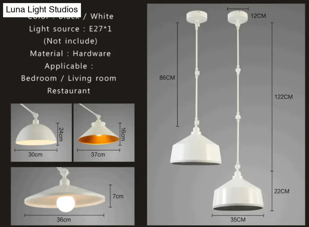 Nordic Diy Personality Pendant Lights Folding Iron Lamp Hanging Bedroom Study Bar Restaurant
