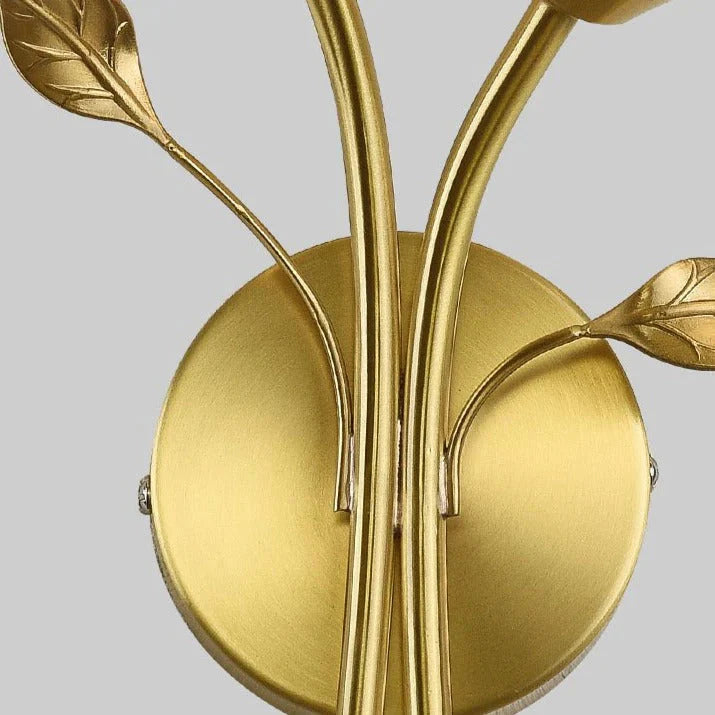 Applique murale en cuivre de chevet de chambre à coucher d'escaliers de salon de fleur nordique