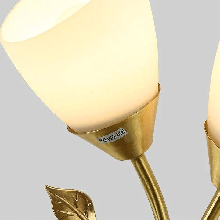 Applique murale en cuivre de chevet de chambre à coucher d'escaliers de salon de fleur nordique