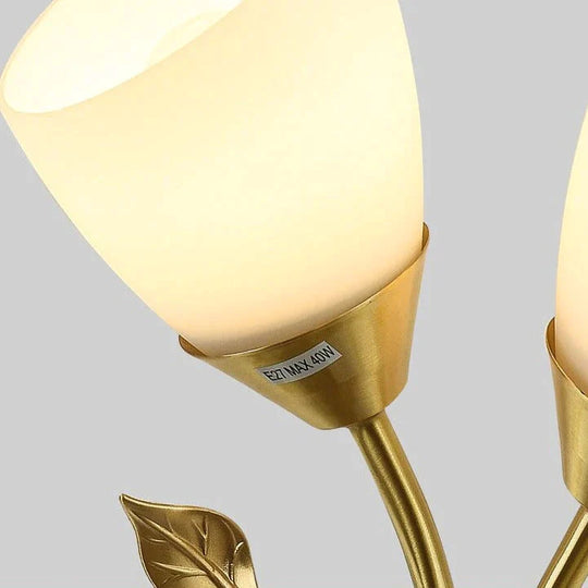 Applique murale en cuivre de chevet de chambre à coucher d'escaliers de salon de fleur nordique