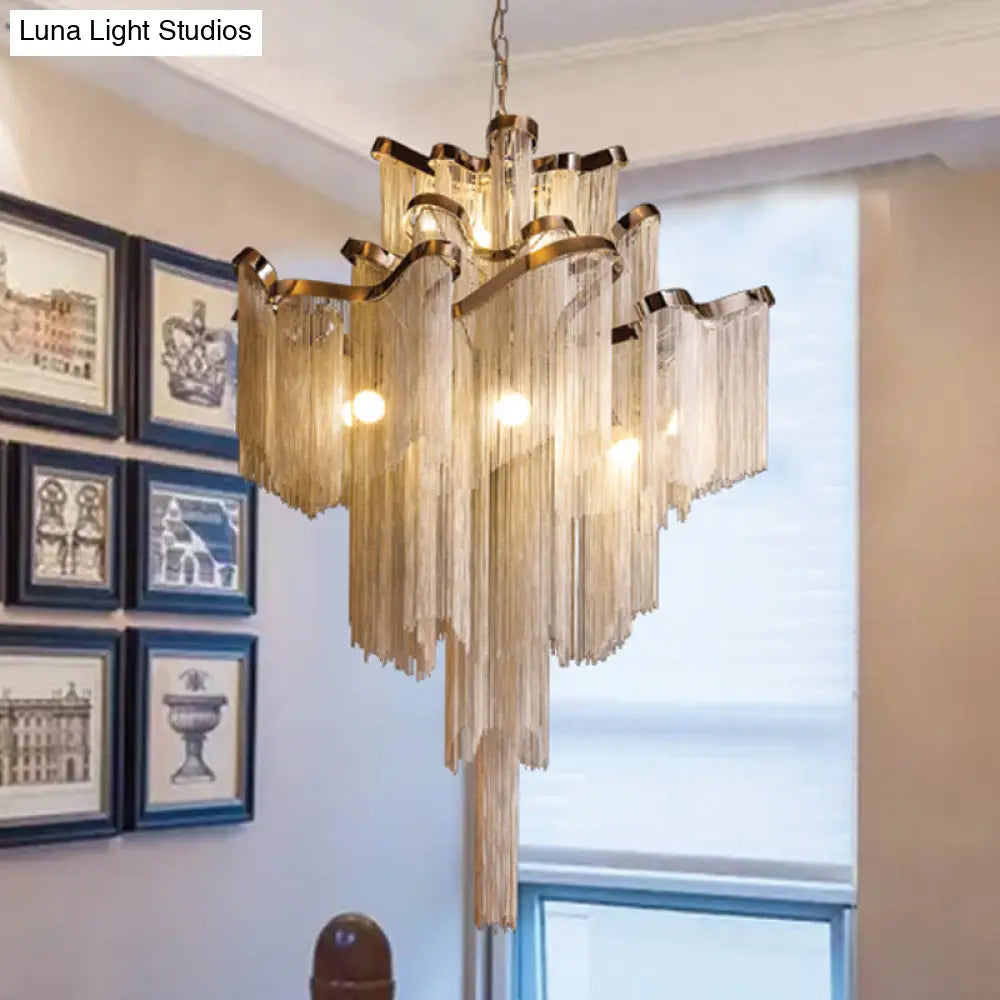 Nordic Led Aluminum Ceiling Chandelier For Living Room - Stylish Pendant Light Fixture