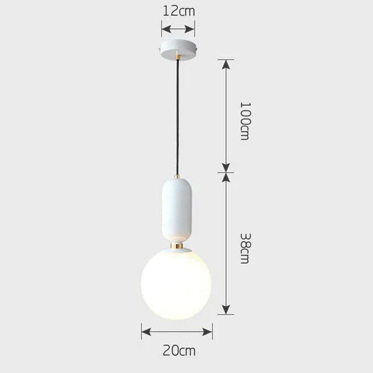 Nordic Led Pendant Lights Frosted Glass Industrial Handin Lamp Modern Bedroom Hanglamp Living Room