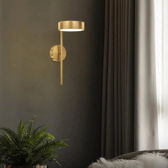 Lampe de chevet de luxe Nordic Light Chambre à coucher Applique murale en cuivre