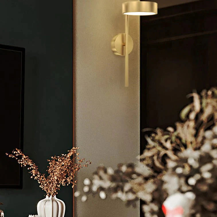 Lampe de chevet de luxe Nordic Light Chambre à coucher Applique murale en cuivre