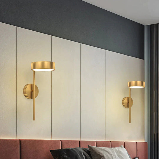 Lampe de chevet de luxe Nordic Light Chambre à coucher Applique murale en cuivre