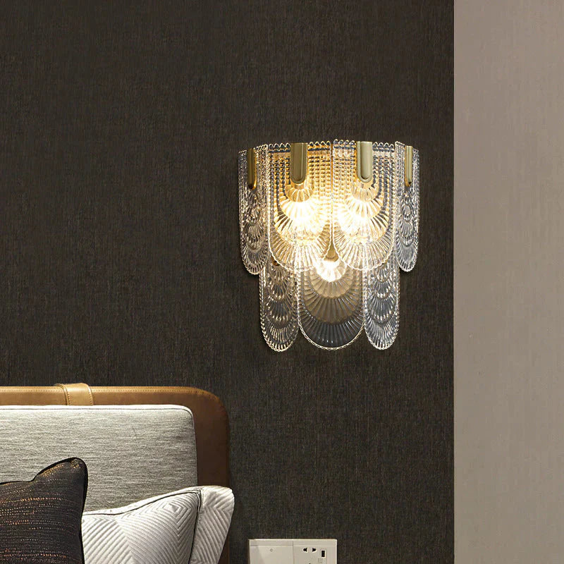 Applique murale en cuivre de chevet de chambre à coucher créative de luxe Nordic Light