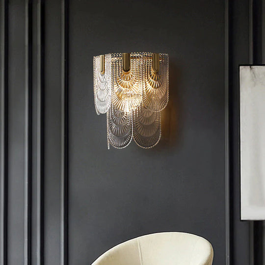 Applique murale en cuivre de chevet de chambre à coucher créative de luxe Nordic Light