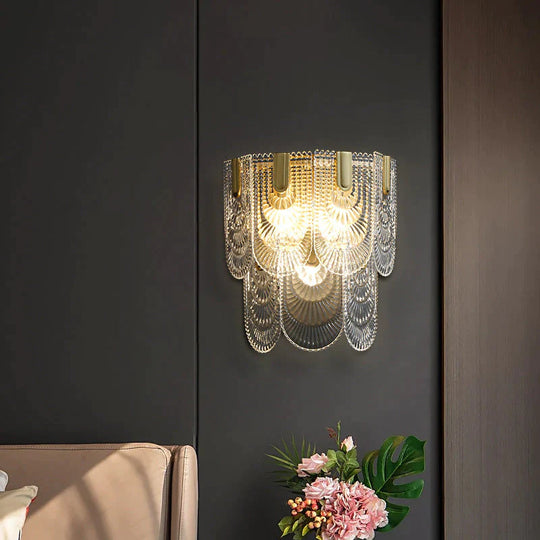 Applique murale en cuivre de chevet de chambre à coucher créative de luxe Nordic Light