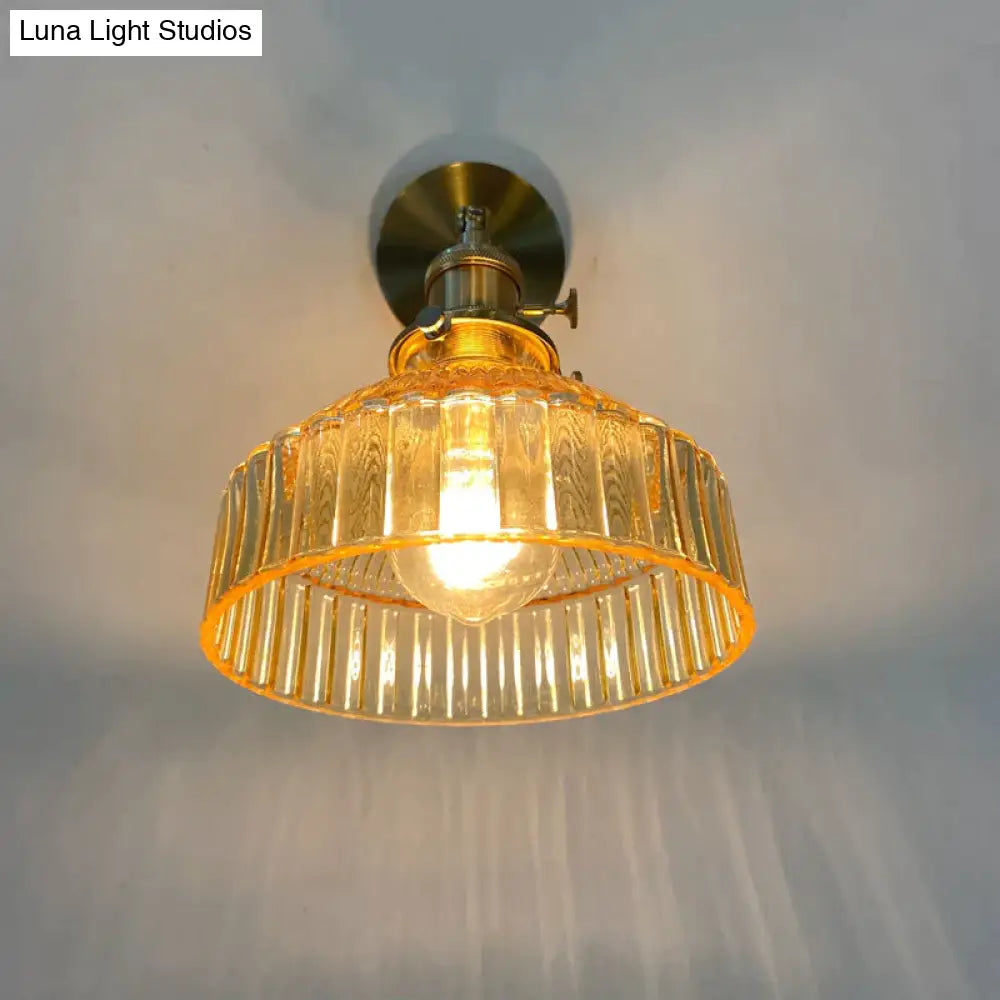 Nordic Literature And Art Fresh Bedroom Glass Brass Copper Wall Lamp Copper Wall Lamps