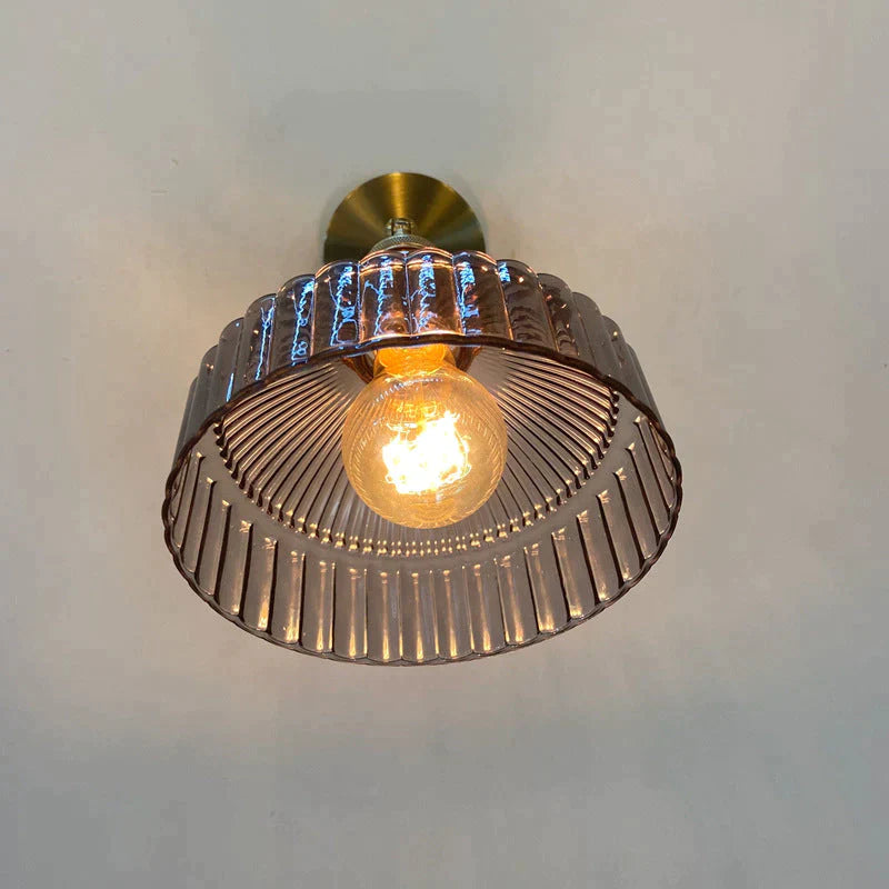 Nordic Literature And Art Fresh Bedroom Glass Brass Copper Wall Lamp Copper Wall Lamps