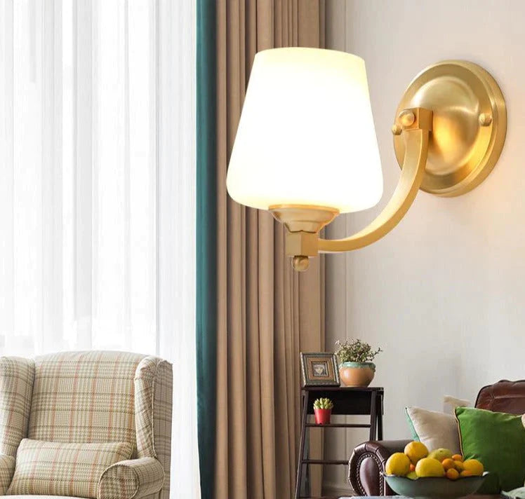 Lampes murales en cuivre pour chambre à coucher nordique