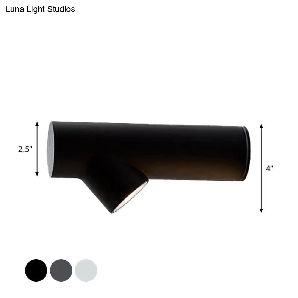 Nordic Metal Led Wall Sconce In Black/Grey/White - Bedside Lighting Solutions