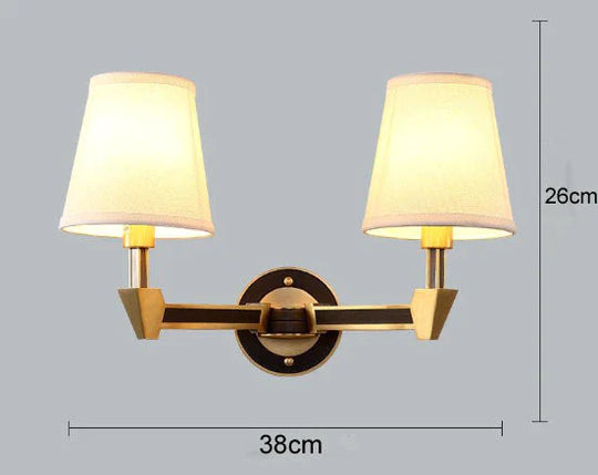 Nordic Minimalist Bedroom Bedside Full Copper Wall Lamp Lamps