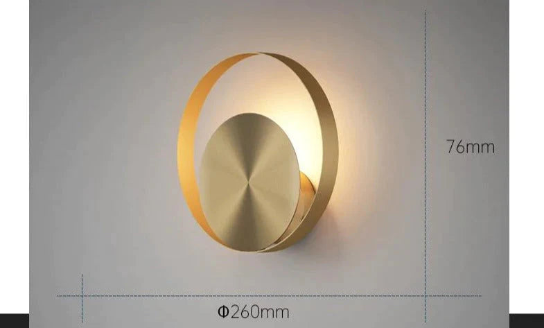 Lampe de chevet nordique minimaliste chambre à coucher pleine applique murale en cuivre