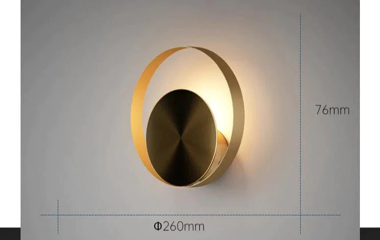 Lampe de chevet nordique minimaliste chambre à coucher pleine applique murale en cuivre