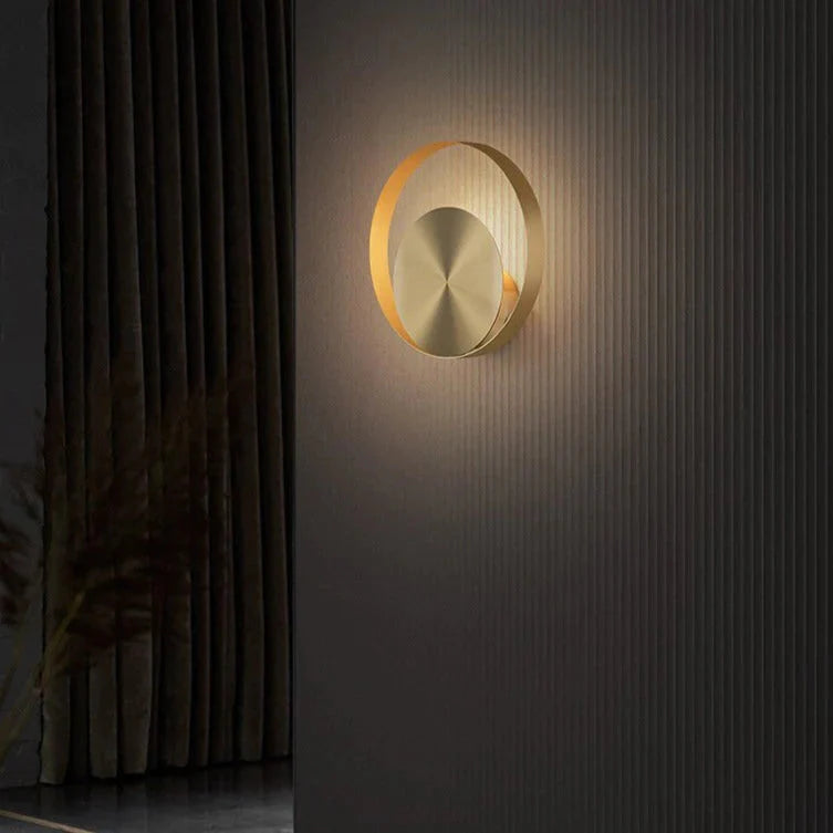 Lampe de chevet nordique minimaliste chambre à coucher pleine applique murale en cuivre