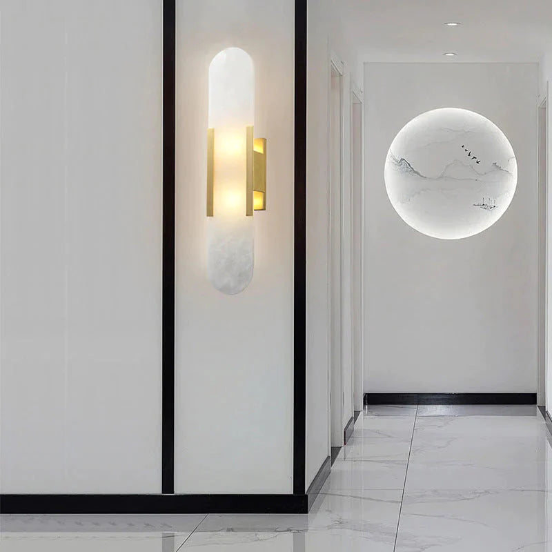 Applique murale en marbre de cuivre simple nordique moderne escalier étude chambre applique murale en cuivre