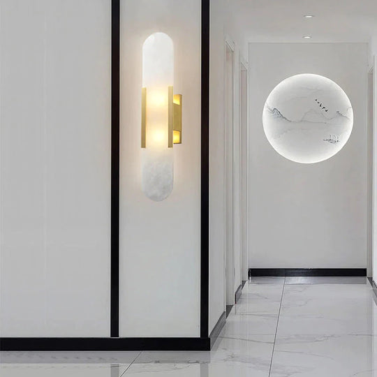 Applique murale en marbre de cuivre simple nordique moderne escalier étude chambre applique murale en cuivre