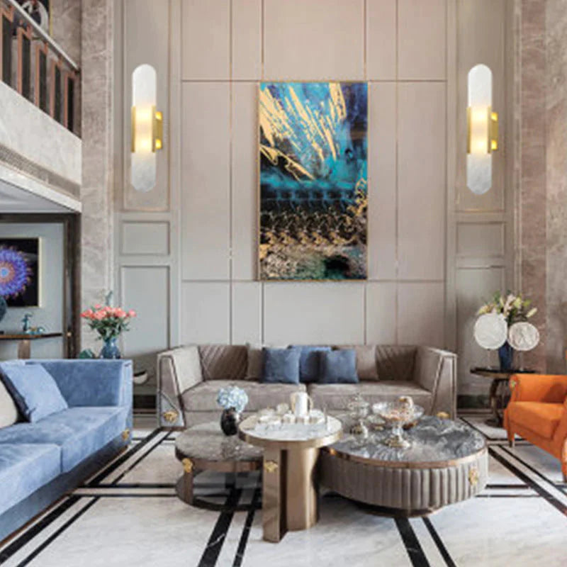 Applique murale en marbre de cuivre simple nordique moderne escalier étude chambre applique murale en cuivre