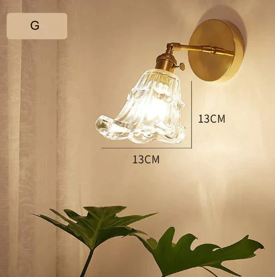 Nordic Retro Livingroom Bedroom Bedside Full Copper Wall Lamp G / No Light Bulb Copper Wall Lamps