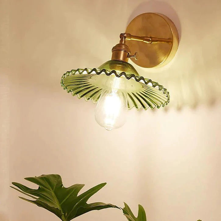 Lampe murale en cuivre pleine de chevet de chambre à coucher de salon rétro nordique