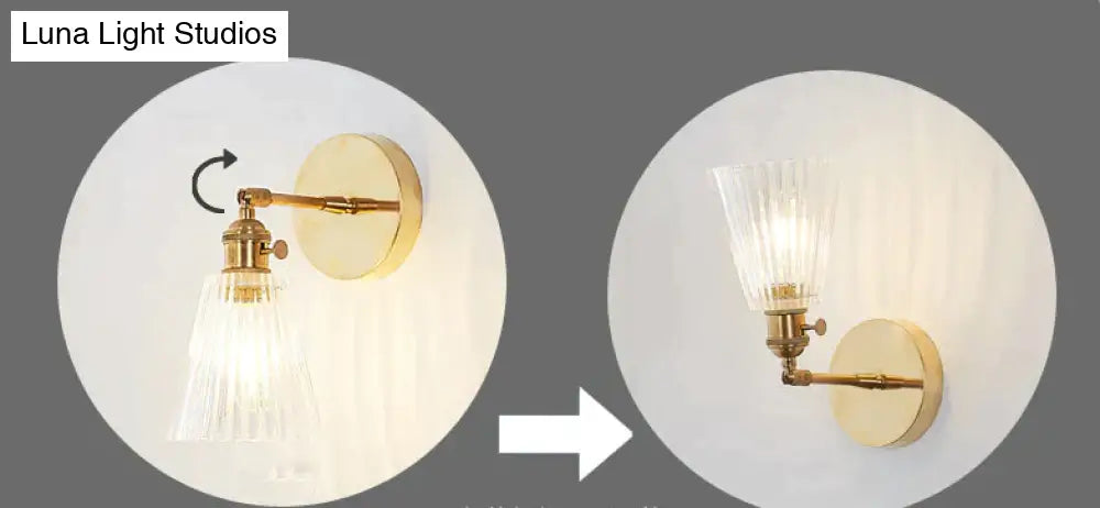 Nordic Retro Livingroom Bedroom Bedside Full Copper Wall Lamp Copper Wall Lamps