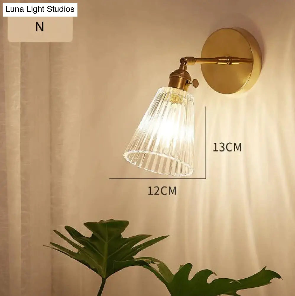 Nordic Retro Livingroom Bedroom Bedside Full Copper Wall Lamp N / No Light Bulb Copper Wall Lamps