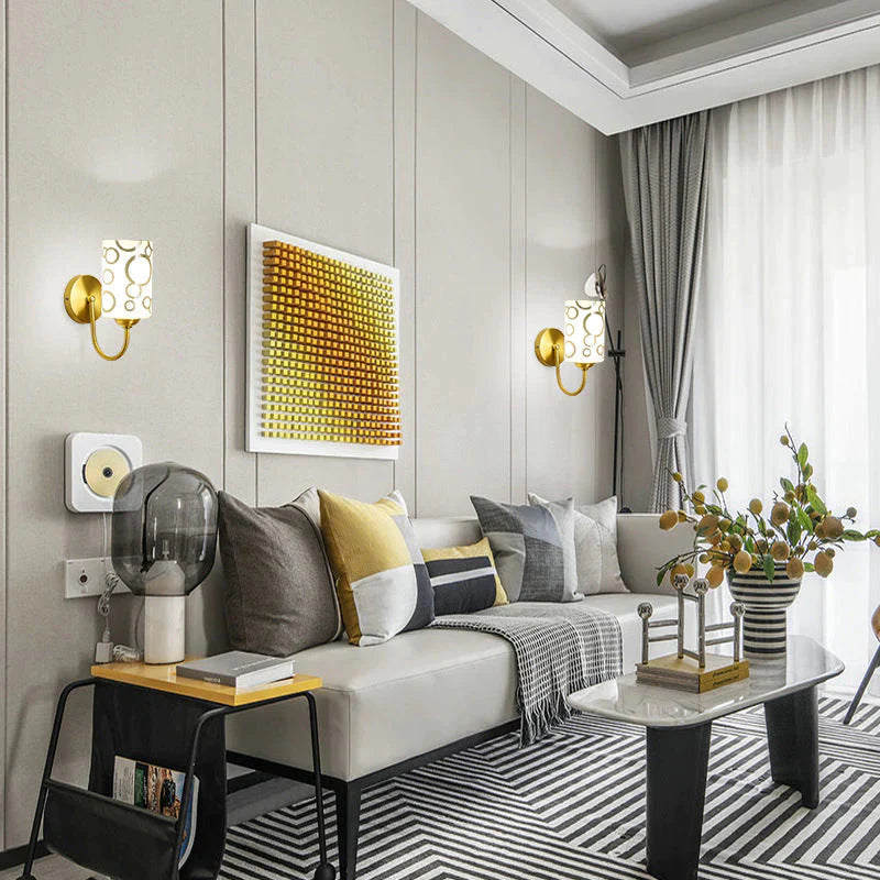 Mur de fond de salon nordique simple tout en cuivre