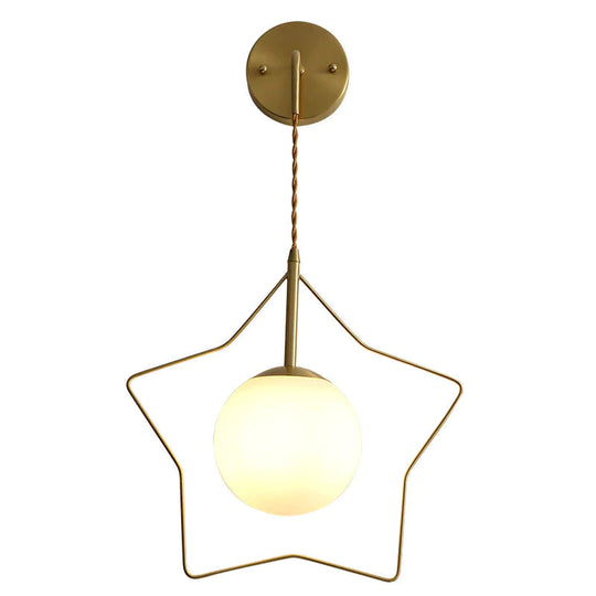 Nordic Star Applique Cuivre Chambre Lampe De Chevet Moderne Minimaliste Salon Cuivre Applique