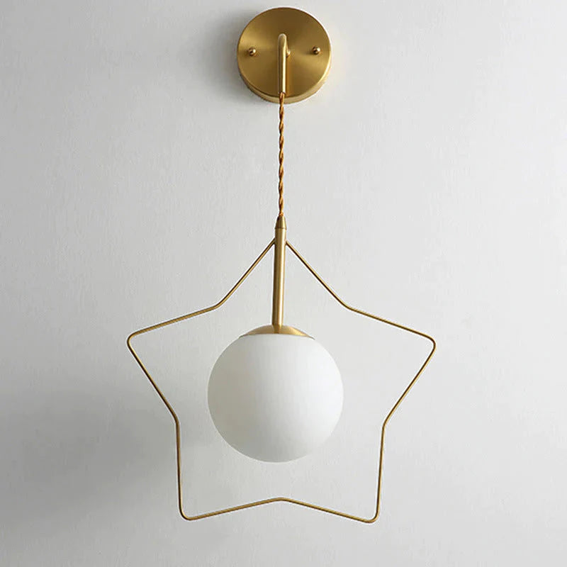 Nordic Star Applique Cuivre Chambre Lampe De Chevet Moderne Minimaliste Salon Cuivre Applique