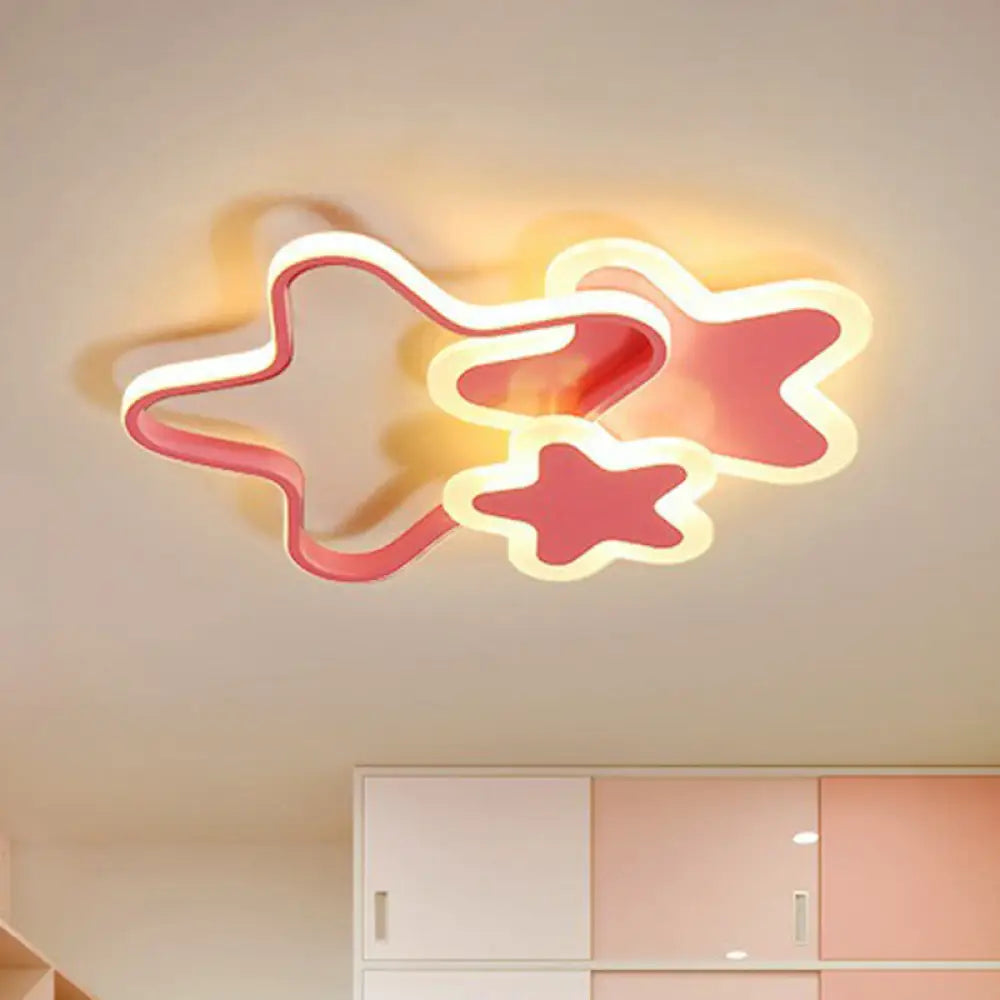 Nordic Style Acrylic Star Led Flush Mount Ceiling Light For Kids Bedroom
