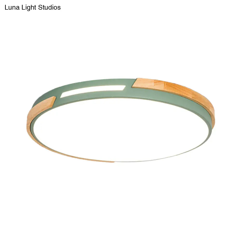 Nordic Style Led Ceiling Light Fixture Acrylic Gray/Green Flush Mount For Living Room And Bedroom -