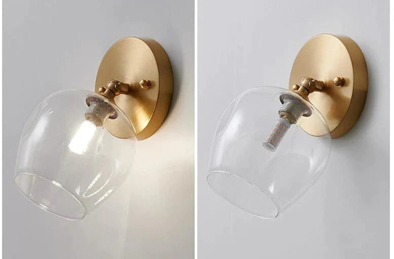 Lampe murale en cuivre pour couloir de chevet de chambre à coucher Nordic Wind