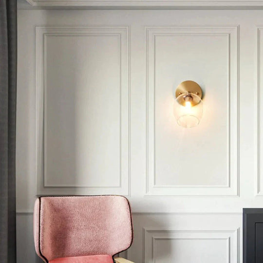 Lampe murale en cuivre pour couloir de chevet de chambre à coucher Nordic Wind