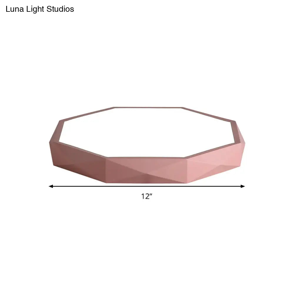 Octagon Acrylic Ceiling Lamp: Modern Macaron Loft Led Flush Mount For Kitchen
