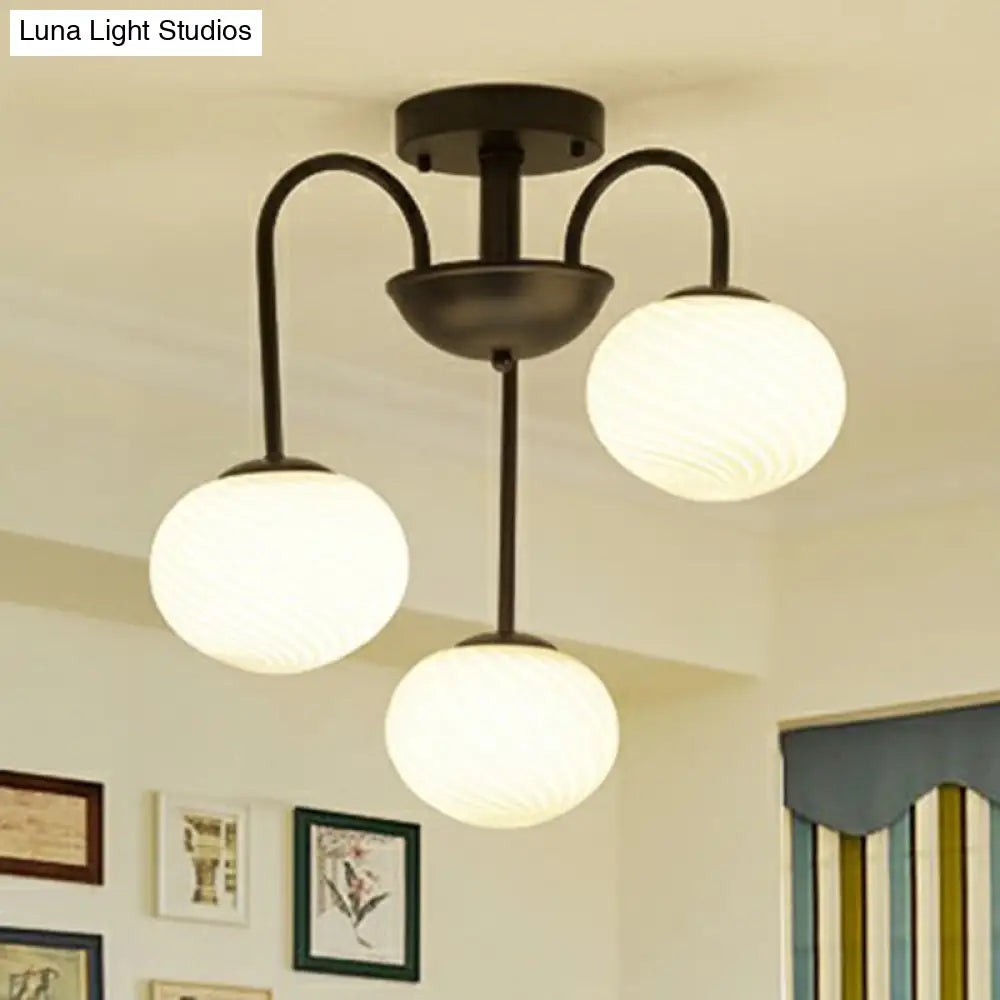 Opal Glass Nordic Led Flush Mount Ceiling Light For Dining Room