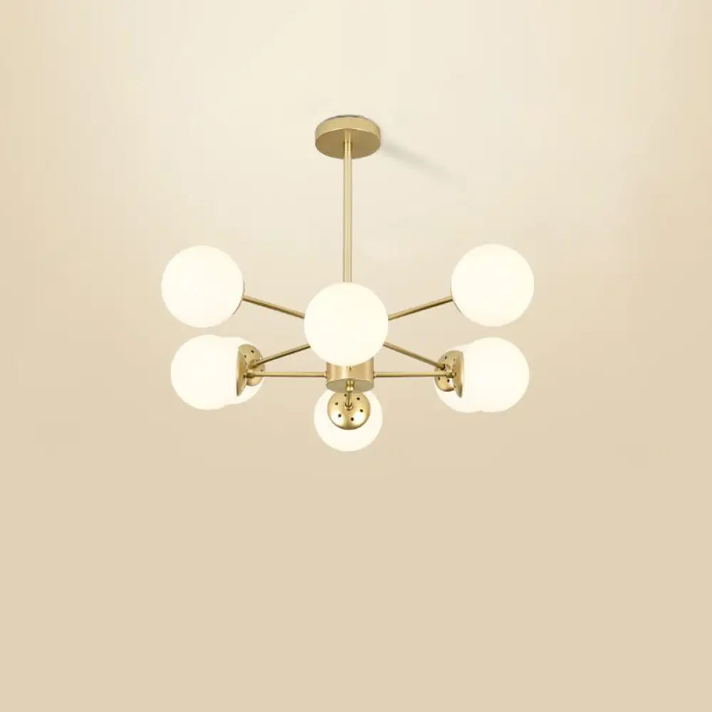 Opal Glass Radial Chandelier - Postmodern Pendant Light For Living Room 8 / Gold