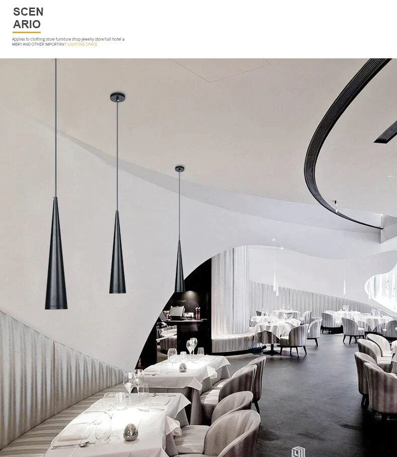 Pendant Lights Modern Kitchen Lamp Dining Living Room Cone Shape Lamps Aluminum Cylinder Tube Spot