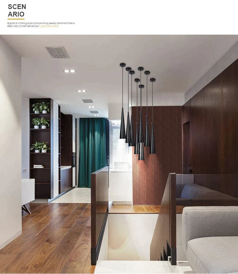 Pendant Lights Modern Kitchen Lamp Dining Living Room Cone Shape Lamps Aluminum Cylinder Tube Spot