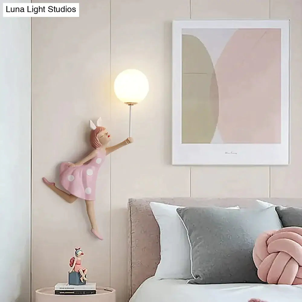 Pink Girl Wall Lamp for Princess Room Girls Room Wall Lamp